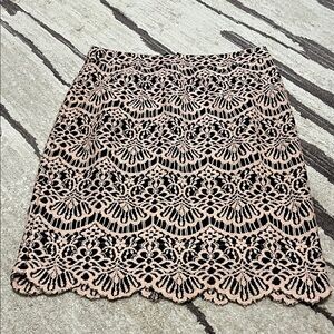Halogen Lace Pencil Skirt - Black and Pink